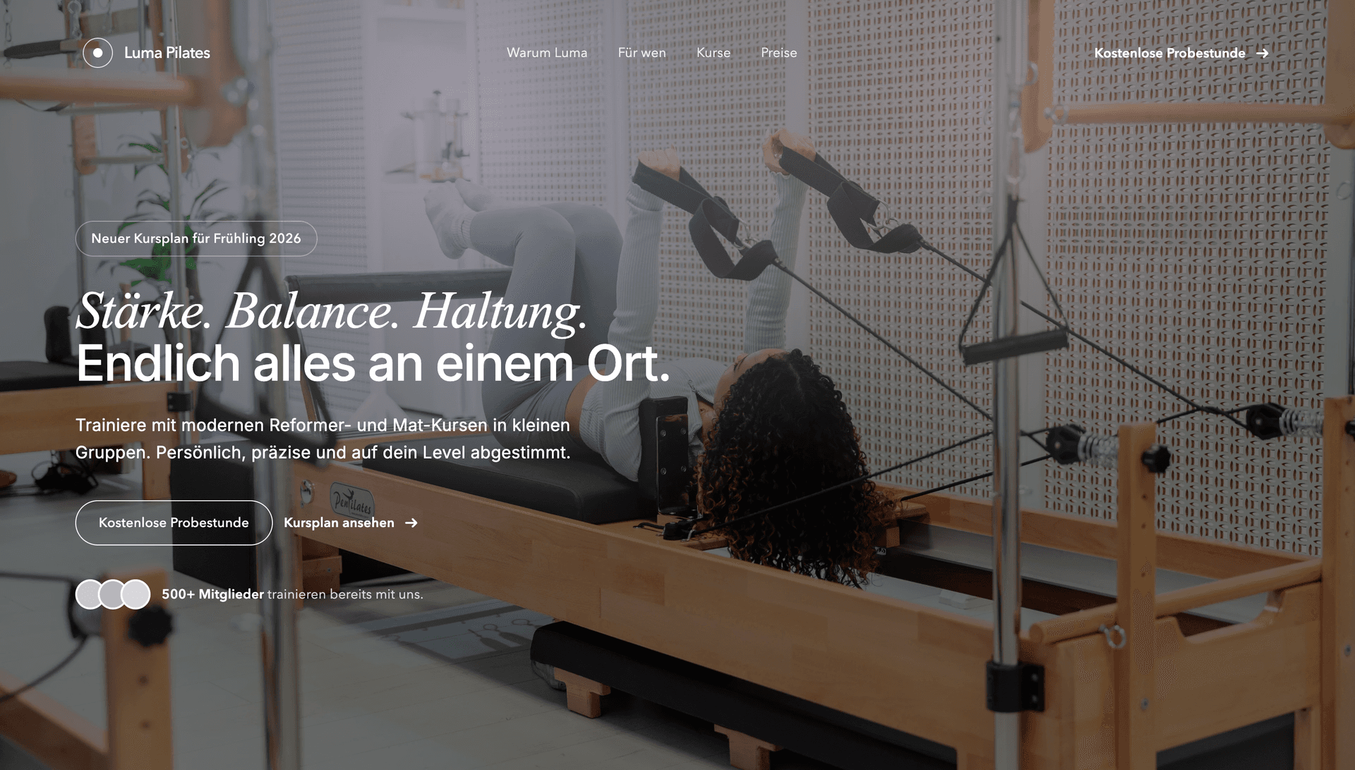 Pilates-Studio Website